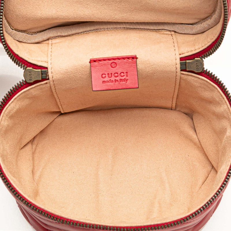 グッチ GGマーモント チェーン リュック バックパック 598594 レッド レザー レディース GUCCI 【中古】