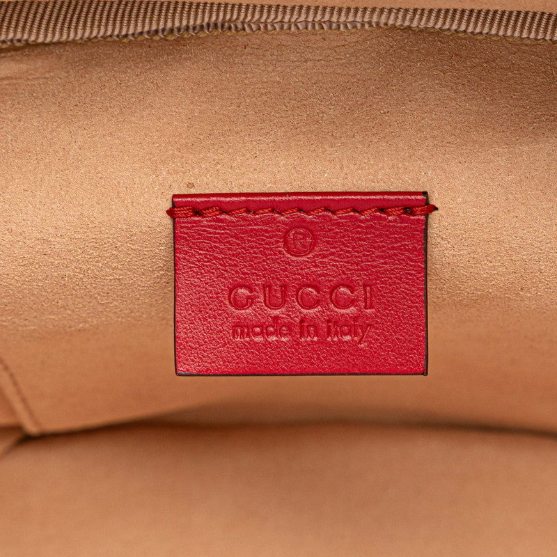 グッチ GGマーモント チェーン リュック バックパック 598594 レッド レザー レディース GUCCI 【中古】