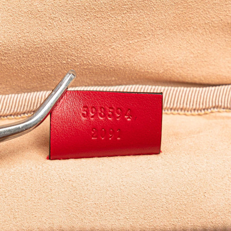 グッチ GGマーモント チェーン リュック バックパック 598594 レッド レザー レディース GUCCI 【中古】