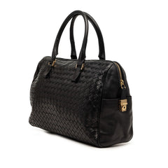 ボッテガヴェネタ イントレチャート ハンドバッグ ブラック レザー レディース BOTTEGAVENETA 【中古】