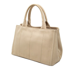 プラダ カナパ ミニ 三角ロゴプレート ハンドバッグ ショルダーバッグ 2WAY 1BG439 ベージュ キャンバス レディース PRADA 【中古】