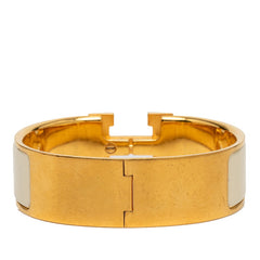 エルメス クリッククラックH PM ブレスレット ゴールド ホワイト メッキ レディース HERMES 【中古】
