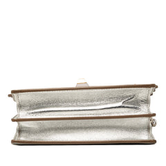 フェンディ ミニ キャナイ チェーン ショルダーバッグ 8M0381 シルバー レザー レディース FENDI 【中古】