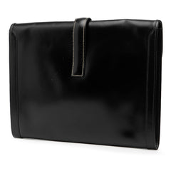 エルメス ジジェGM クラッチバッグ ブラック ボックスカーフ レディース HERMES 【中古】