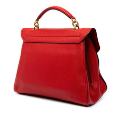 サルヴァトーレフェラガモ ガンチーニ ハンドバッグ GG-21H320 レッド レザー レディース Salvatore Ferragamo 中古