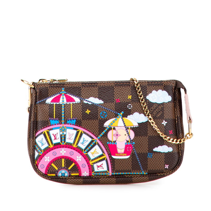ルイ ヴィトン ダミエ ヴィヴィエンヌ ミニポシェットアクセソワール ポシェット N60402 ブラウン マルチカラー PVC レザー レディース LOUIS VUITTON 【中古】