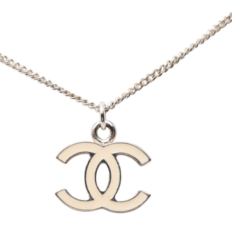 シャネル ココマーク ネックレス シルバー アイボリー メタル レディース CHANEL 【中古】