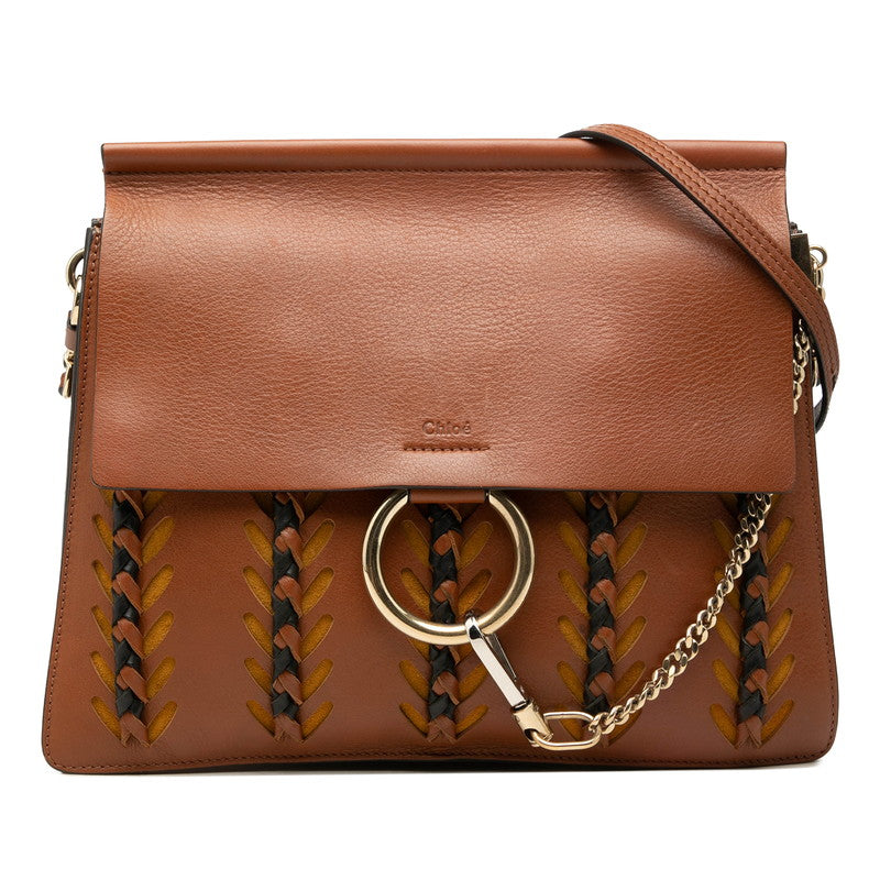 クロエ フェイ 斜めかけ ショルダーバッグ ブラウン ブラック レザー レディース Chloe 【中古】