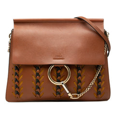 クロエ フェイ 斜めかけ ショルダーバッグ ブラウン ブラック レザー レディース Chloe 【中古】