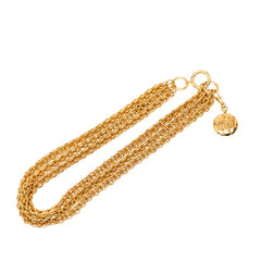 シャネル ロゴ マドモアゼル ネックレス チョーカー 3連 ゴールド メッキ レディース CHANEL 【中古】