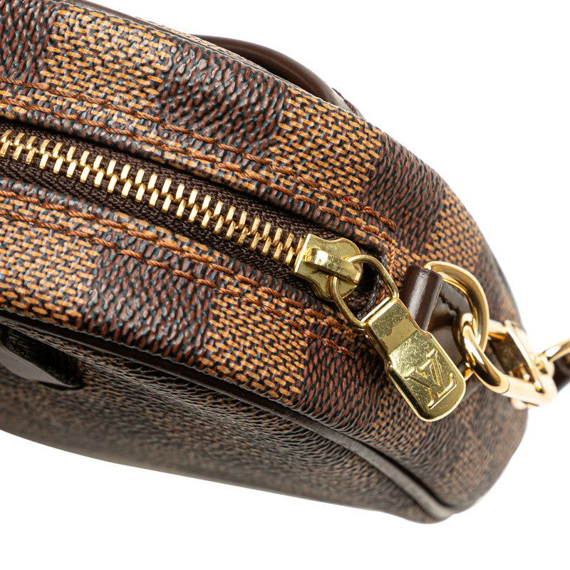 ルイ ヴィトン ダミエ イパネマ ショルダーバッグ ポーチ 2WAY N51296 ブラウン PVC レザー レディース LOUIS VUITTON 【中古】