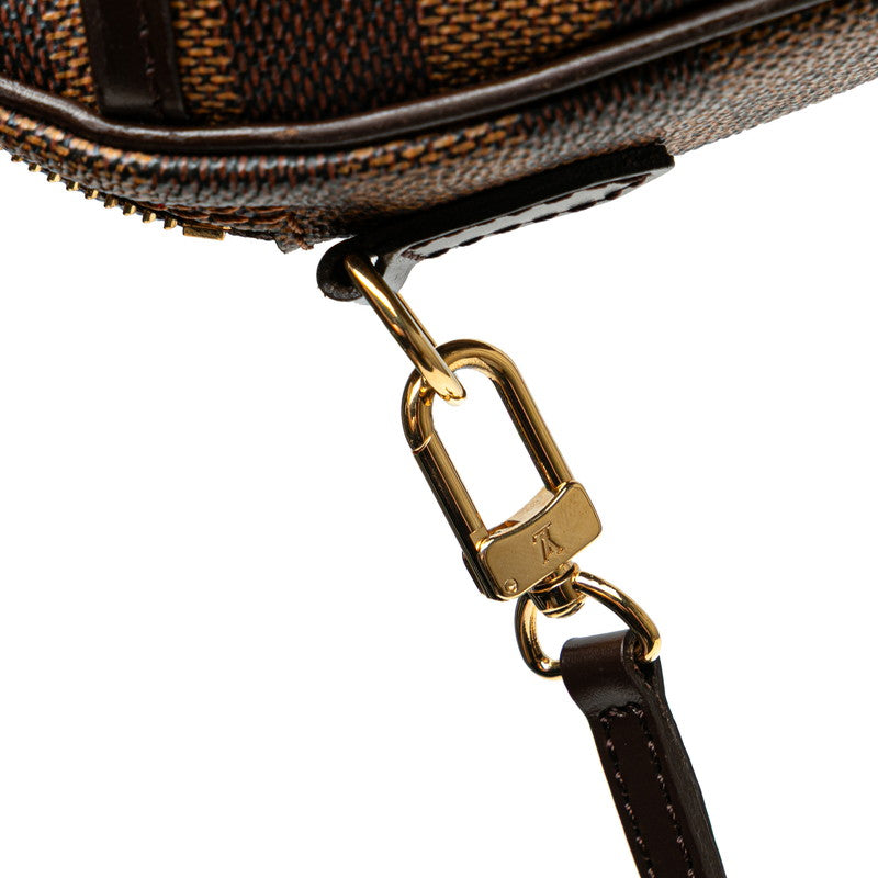 ルイ ヴィトン ダミエ イパネマ ショルダーバッグ ポーチ 2WAY N51296 ブラウン PVC レザー レディース LOUIS VUITTON 【中古】