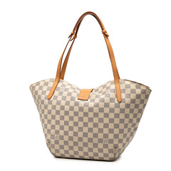 ルイ ヴィトン ダミエ アズール サリナPM トートバッグ ショルダーバッグ N41208 ホワイト PVC レザー レディース LOUIS VUITTON 【中古】