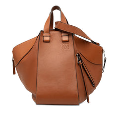 ロエベ アナグラム ハンモック スモール ハンドバッグ ショルダーバッグ 2WAY ブラウン レザー レディース LOEWE 【中古】