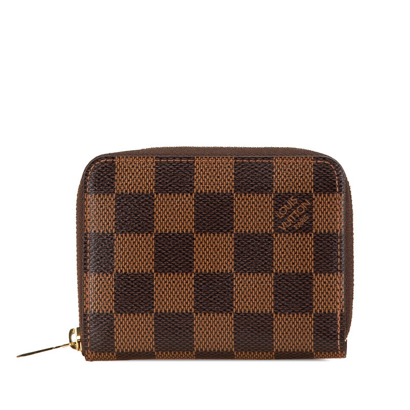ルイ ヴィトン ダミエ ジッピー コイン パース コインケース 小銭入れ N63070 ブラウン PVC レディース LOUIS VUITTON 【中古】