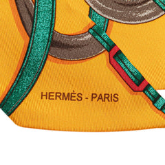 エルメス ツイリー ベルト リボン モチーフ スカーフ オレンジ レッド マルチカラー シルク レディース HERMES 【中古】