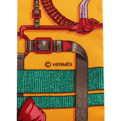 エルメス ツイリー ベルト リボン モチーフ スカーフ オレンジ レッド マルチカラー シルク レディース HERMES 【中古】