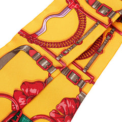 エルメス ツイリー ベルト リボン モチーフ スカーフ オレンジ レッド マルチカラー シルク レディース HERMES 【中古】