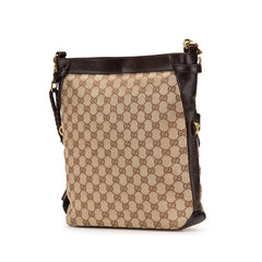 グッチ GGキャンバス 斜め掛け ショルダーバッグ 109097 ベージュ ブラウン キャンバス レザー レディース GUCCI 【中古】