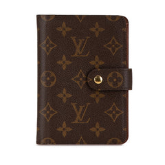 ルイ ヴィトン モノグラム ポルトパピエ ジップ 二つ折り財布 M61207 ブラウン PVC レザー レディース LOUIS VUITTON 【中古】