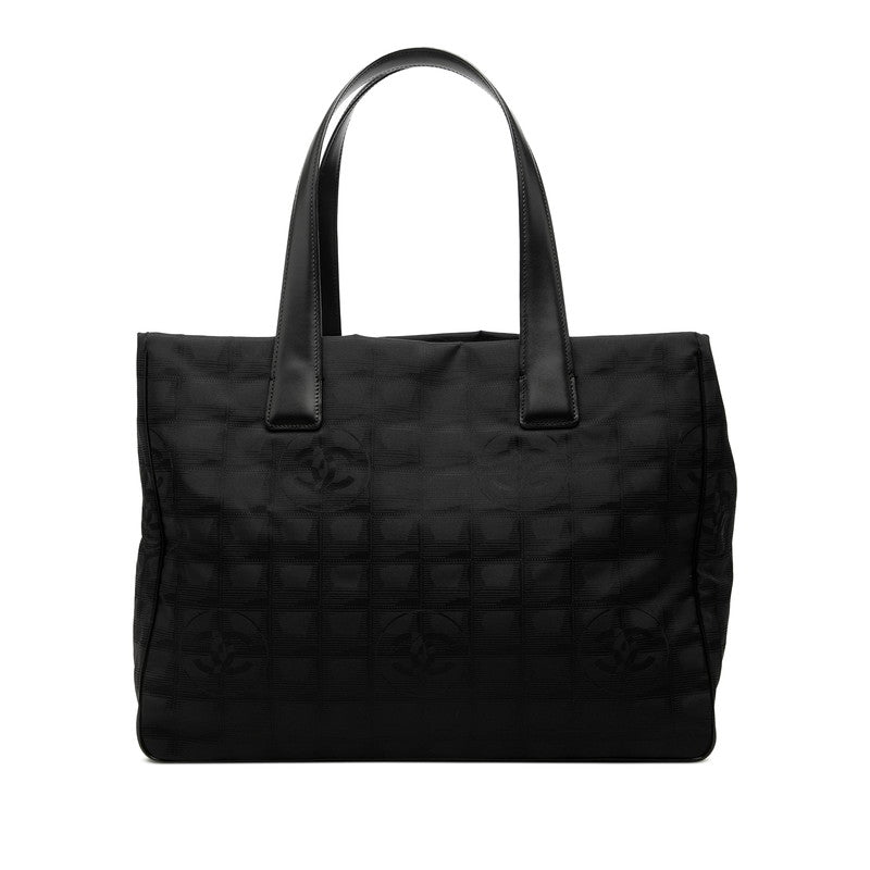 シャネル ココマーク ニュートラベルライン トートMM トートバッグ ハンドバッグ ブラック ナイロン レザー レディース CHANEL 中古