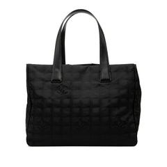 シャネル ココマーク ニュートラベルライン トートMM トートバッグ ハンドバッグ ブラック ナイロン レザー レディース CHANEL 中古
