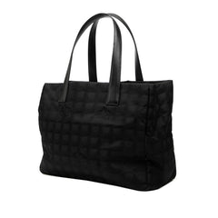 シャネル ココマーク ニュートラベルライン トートMM トートバッグ ハンドバッグ ブラック ナイロン レザー レディース CHANEL 中古