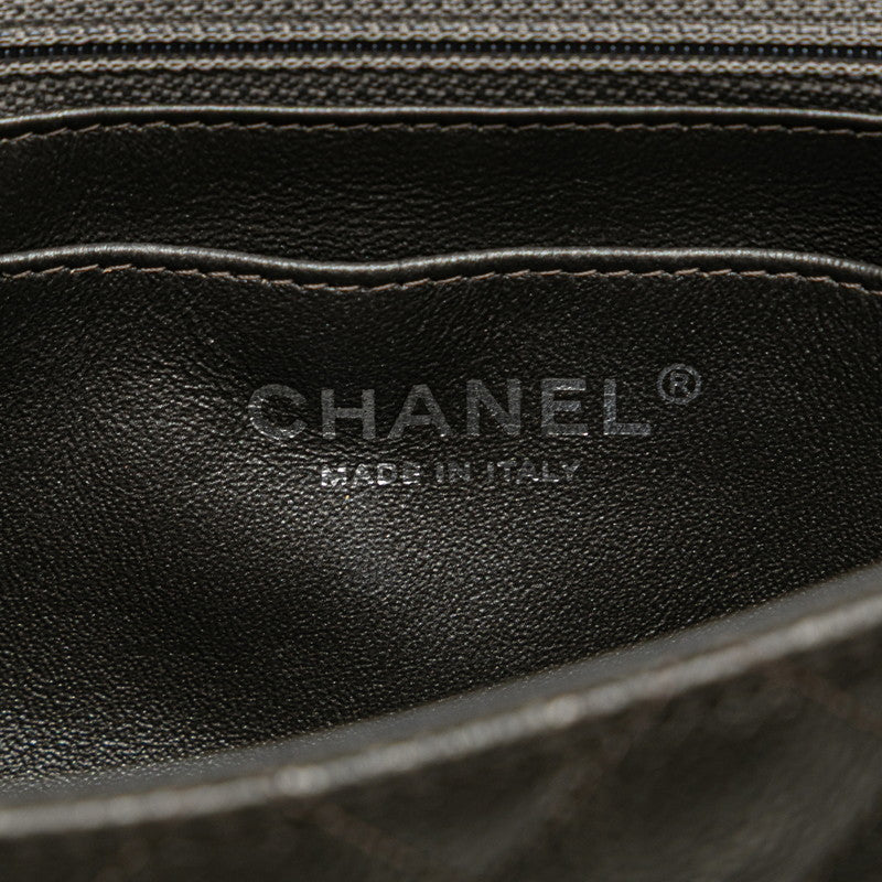 シャネル ミニ マトラッセ 20 ココマーク チェーンショルダーバッグ シルバー グレー キャビアスキン レディース CHANEL 【中古】