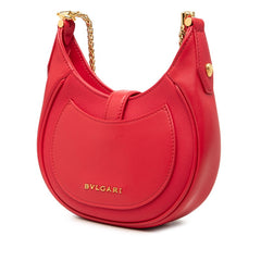 ブルガリ セルペンティ エリプス ハンドバッグ チェーン ショルダーバッグ 2WAY レッド レザー レディース BVLGARI 中古