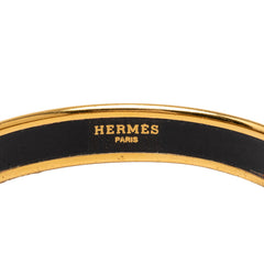 エルメス エマイユPM 七宝焼き バングル ゴールド ブラック マルチカラー メッキ レディース HERMES 【中古】
