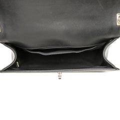 シャネル マトラッセ ココマーク ボーイシャネル25 チェーン ショルダーバッグ ブラック パテントレザー レディース CHANEL 中古