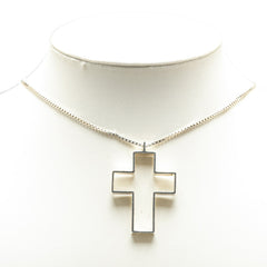 グッチ オープンクロス 十字架 モチーフ ネックレス SV925 シルバー レディース GUCCI 【中古】