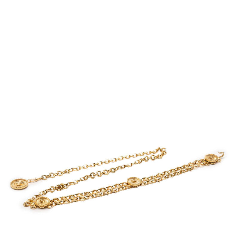 シャネル ココマーク クローバー コイン モチーフ チェーンベルト ゴールド メッキ レディース CHANEL 【中古】