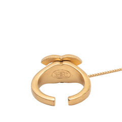 シャネル ココマーク ロゴ バングル チェーン リング ゴールド メッキ ラインストーン レディース CHANEL 【中古】