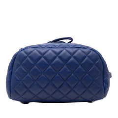 シャネル マトラッセ ココマーク リュック バックパック ブルー ラムスキン レディース CHANEL 【中古】
