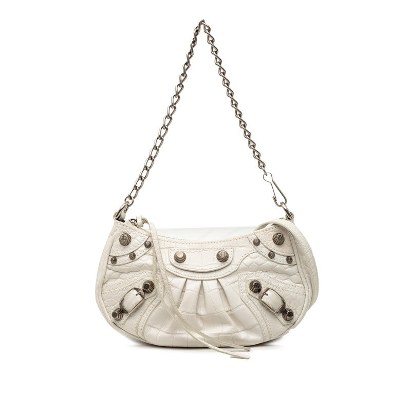 バレンシアガ ル カゴール ミニ XS ハンドバッグ チェーンショルダーバッグ 2WAY 695814 ホワイト レザー レディース BALENCIAGA 【中古】