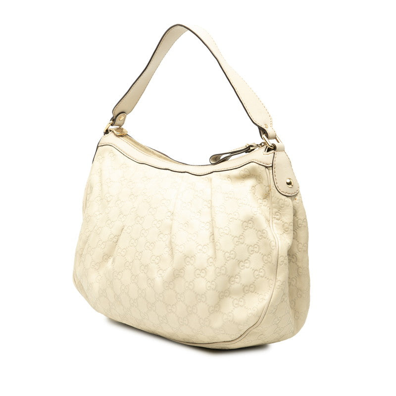 グッチ グッチシマ ワンショルダーバッグ 232955 ベージュ アイボリー レザー レディース GUCCI 【中古】