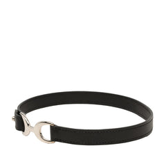 エルメス パバン 2連 ブレスレット □O 2011 ブラック レザー メタル レディース HERMES 【中古】