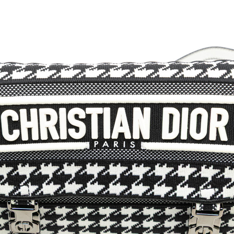 ディオール 千鳥格子 キャンプ ショルダーバッグ ブラック ホワイト キャンバス レディース Dior 【中古】