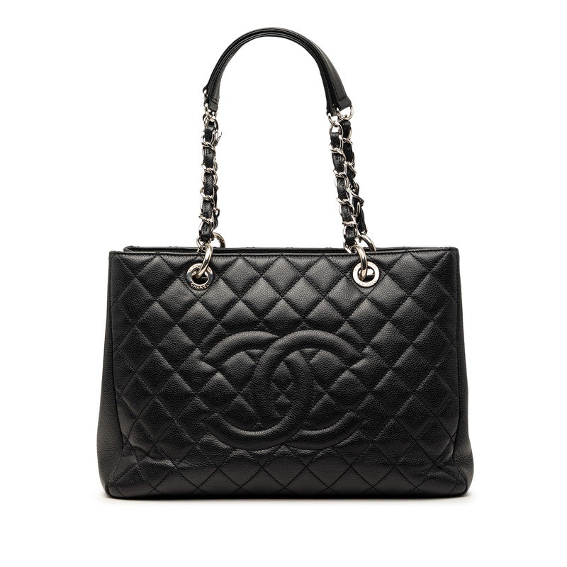 シャネル マトラッセ ココマーク チェーントートバッグ ハンドバッグ ブラック キャビアスキン レディース CHANEL 【中古】