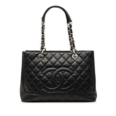 シャネル マトラッセ ココマーク チェーントートバッグ ハンドバッグ ブラック キャビアスキン レディース CHANEL 【中古】