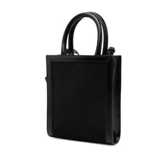 セリーヌ バーティカルカバ ミニ ハンドバッグ ショルダーバッグ 2WAY ブラック キャンバス レザー レディース CELINE 【中古】