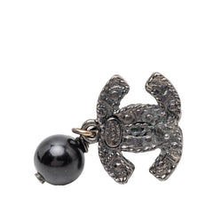 シャネル ココマーク スタッドピアス 08A シルバー ブラック メタル レディース CHANEL 【中古】
