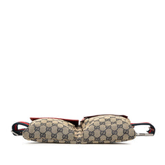 グッチ GGキャンバス ウエストバッグ ボディバッグ 28566 ベージュ レッド キャンバス レザー レディース GUCCI 【中古】