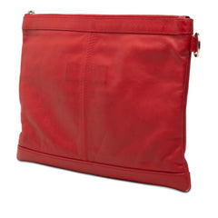 バレンシアガ クラシック クリップM クラッチバッグ セカンドバッグ 273022 レッド レザー レディース BALENCIAGA 【中古】
