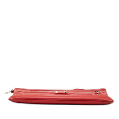 バレンシアガ クラシック クリップM クラッチバッグ セカンドバッグ 273022 レッド レザー レディース BALENCIAGA 【中古】