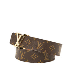 ルイ ヴィトン モノグラム サンチュール イニシアル ベルト サイズ 100/40 M9608 ブラウン ゴールド PVC メンズ LOUIS VUITTON 【中古】
