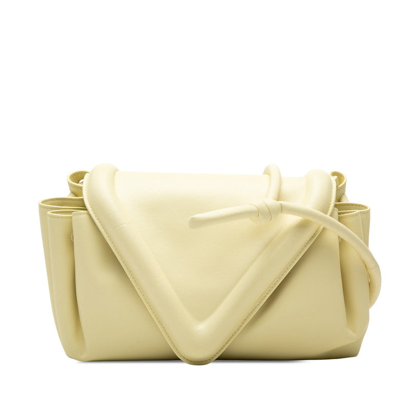 ボッテガヴェネタ ビーク 斜め掛け ショルダーバッグ イエロー レザー レディース BOTTEGAVENETA 【中古】