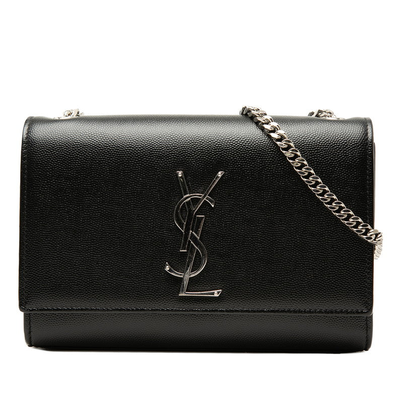 サンローラン ケイト スモール YSLロゴ チェーン ショルダーバッグ 469390BOW0N1000 ブラック シルバー レザー レディース SAINT LAURENT 【中古】