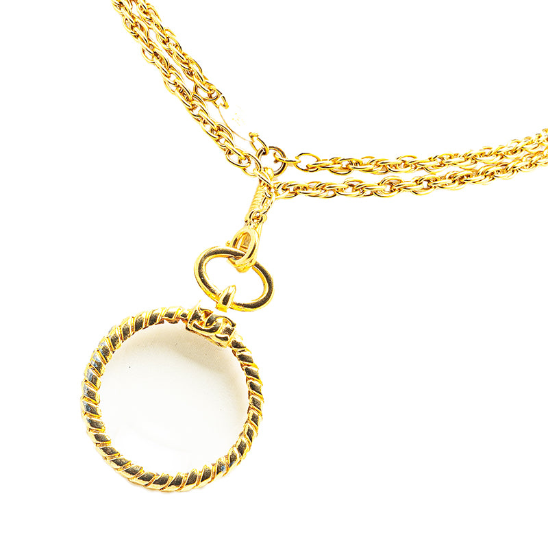 シャネル ココマーク ルーペ ラウンド ネックレス ゴールド メッキ レディース CHANEL 【中古】